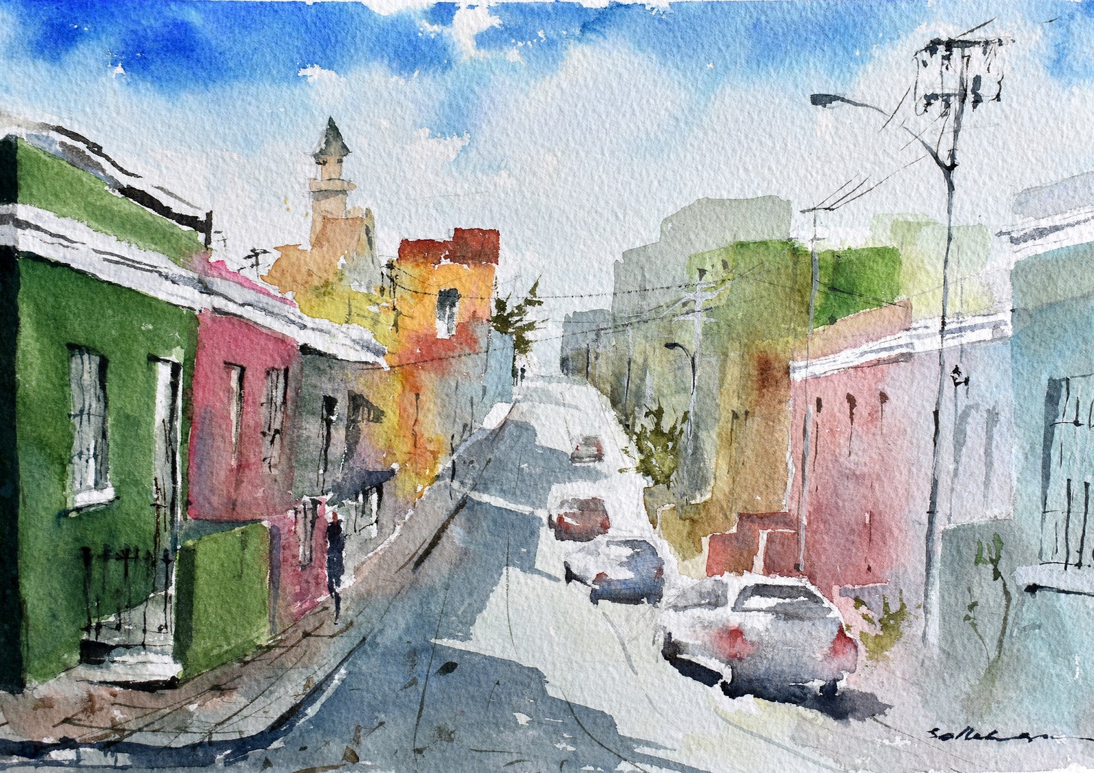 Cape Town Painting South Africa Wall Art Watercolor Painting Etsy