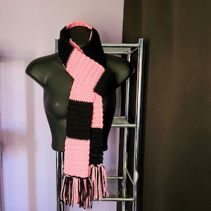 Daydreamer Pink and Black Pastel Goth Scarf