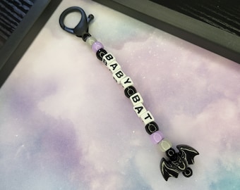 Baby Bat Pastel Goth Keychain