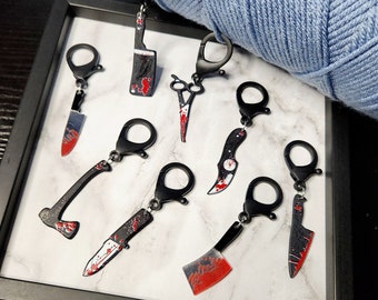 Horror Slasher Large Stitch Markers (Set of 8)