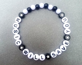 Music Will Save You Bracelet Alternative Pastel Goth Grunge