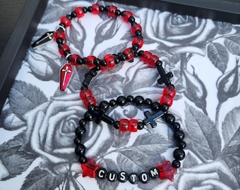 CUSTOM Vampire Bead Bracelet Set