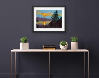 Pintura al óleo del río francés impresión de bellas artes