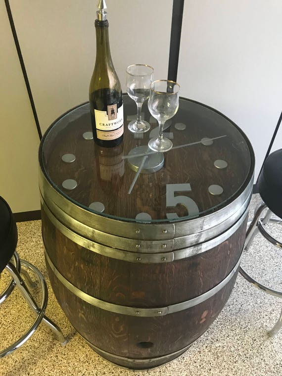 Custom Wine Barrel Table with Clock Top AZ Local PU only Etsy