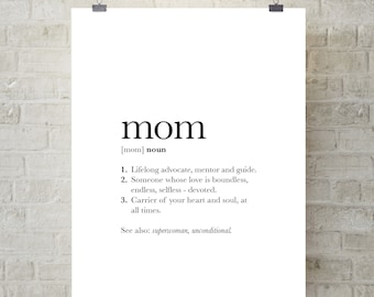 Mama/Mama Bedeutung/Definition Art Print/Poster Printable File