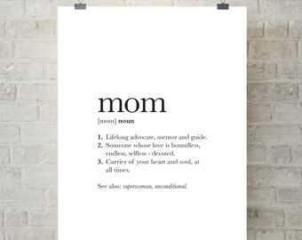 Mama/Mama Bedeutung/Definition Art Print/Poster Printable File