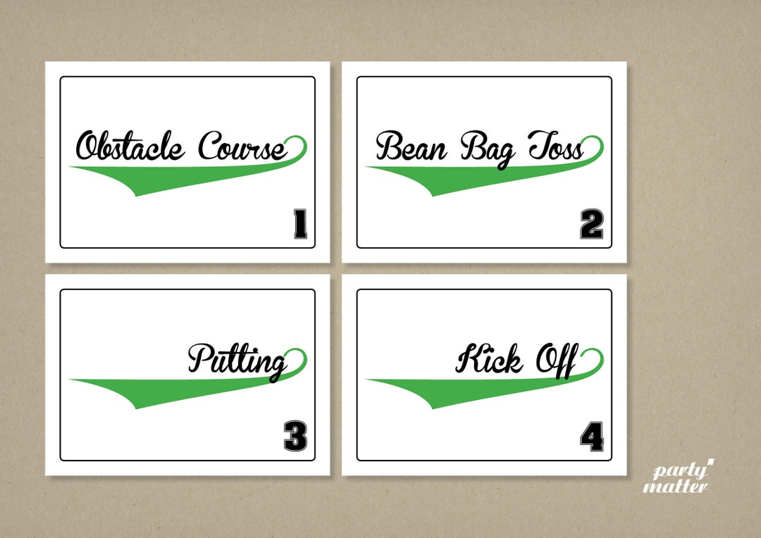 Sport Party Activity/game Signs - Etsy