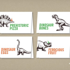 Dinosaur Party Food Tent Cards/Labels