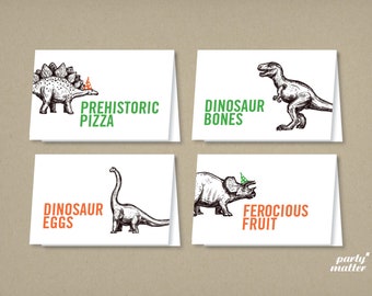 Dinosaur Party Food Tent Cards/Labels