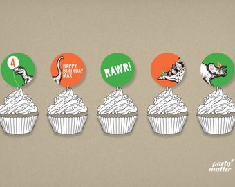 Dinosaur Party Cupcake Toppers Printable