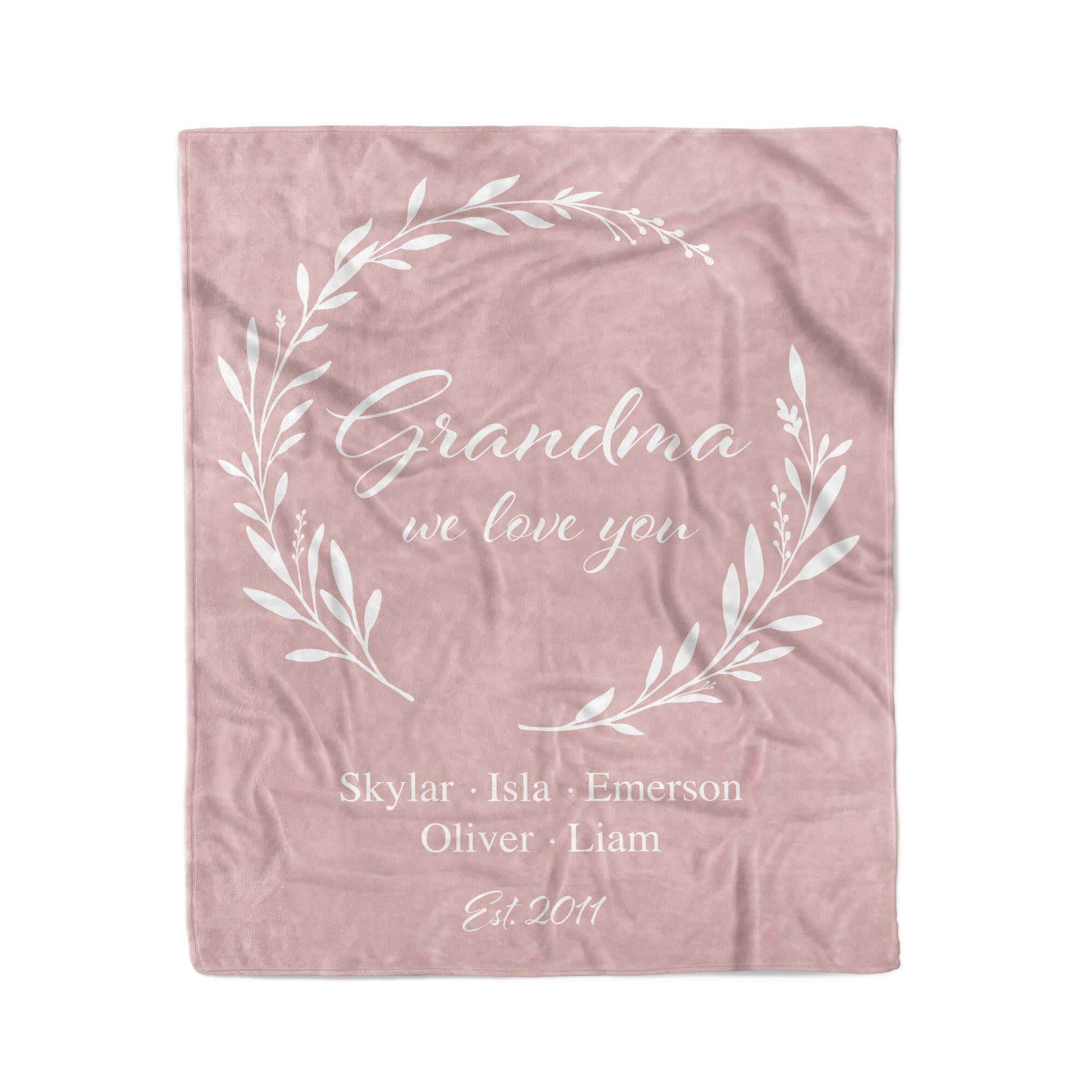 Personalized Grandparent Blanket Grandma Gift Personalized Etsy