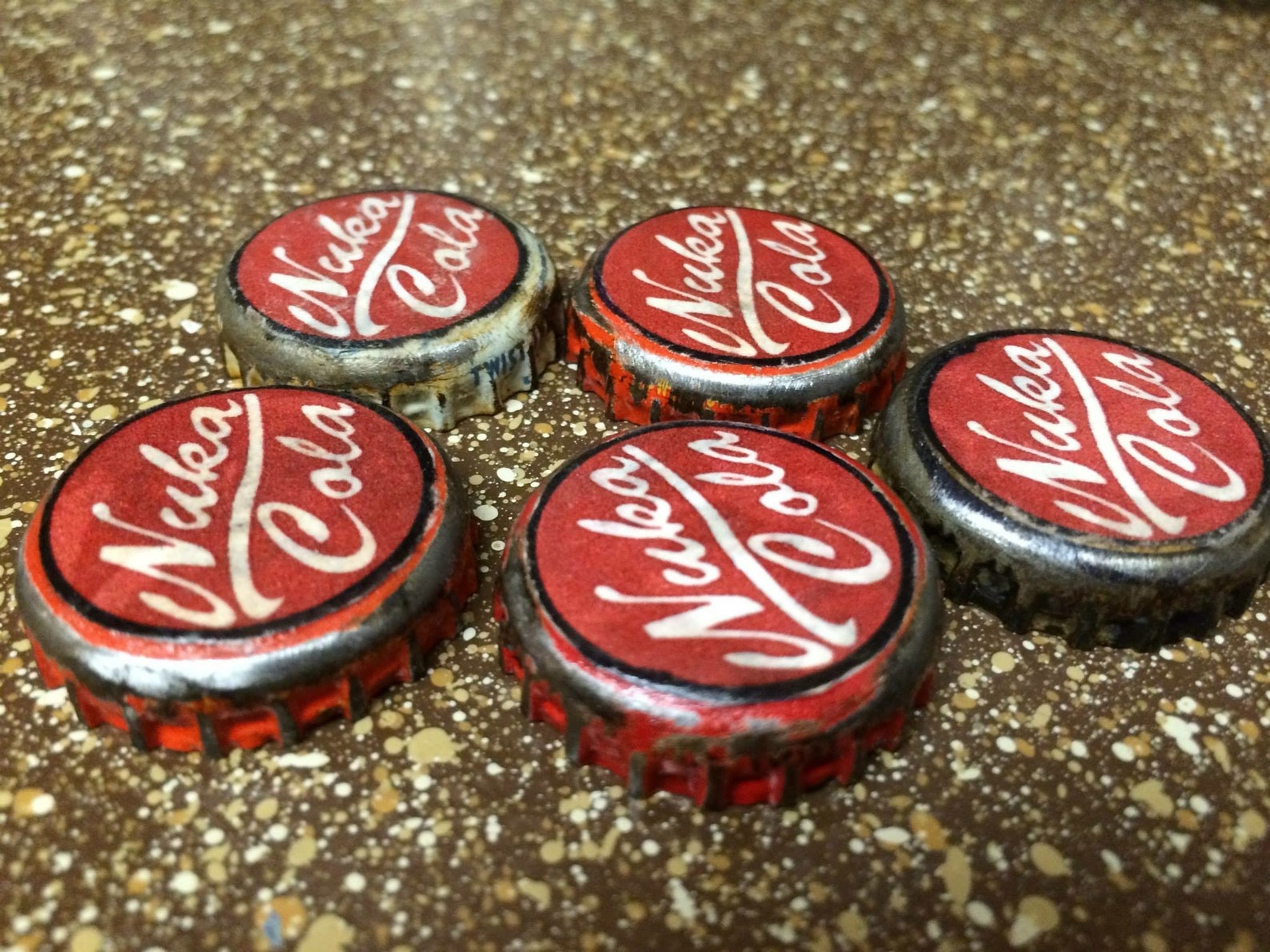 Fallout Inspired 8 Handmade Red Nuka Cola Bottle Caps Post Etsy