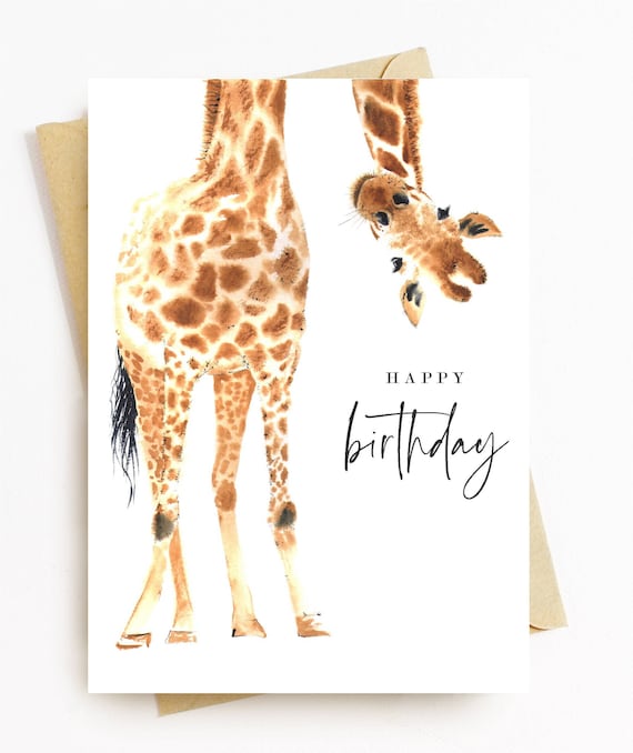 Giraffe Birthday Card Printable