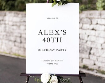 Personalised Birthday Sign - Welcome sign - fully printed A1, A2 - Alex