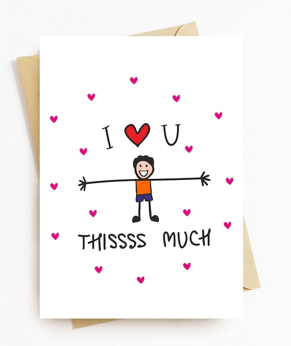 JE104 I Love You This Much - Card - Etsy