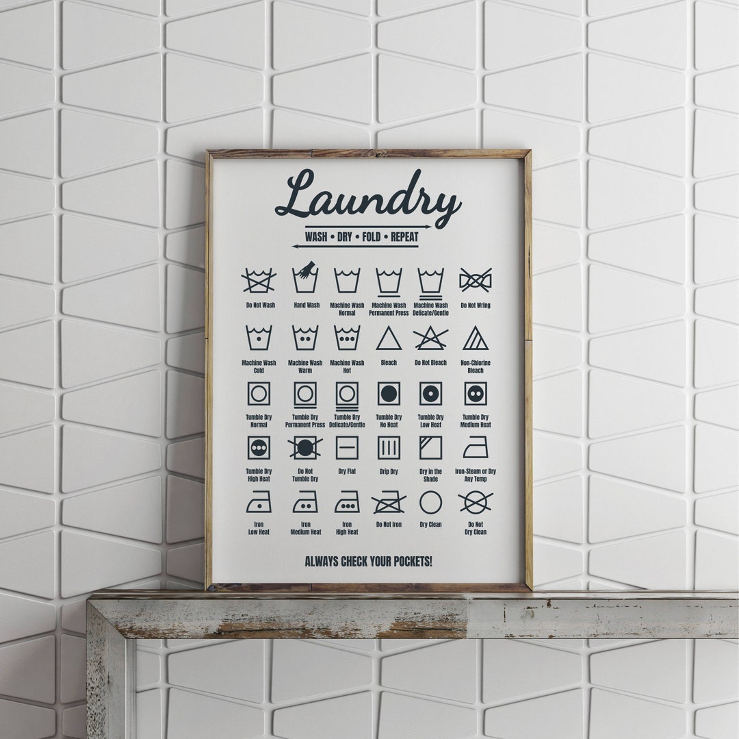 Laundry Guide Wall Art/print - FREE POSTAGE - Etsy UK