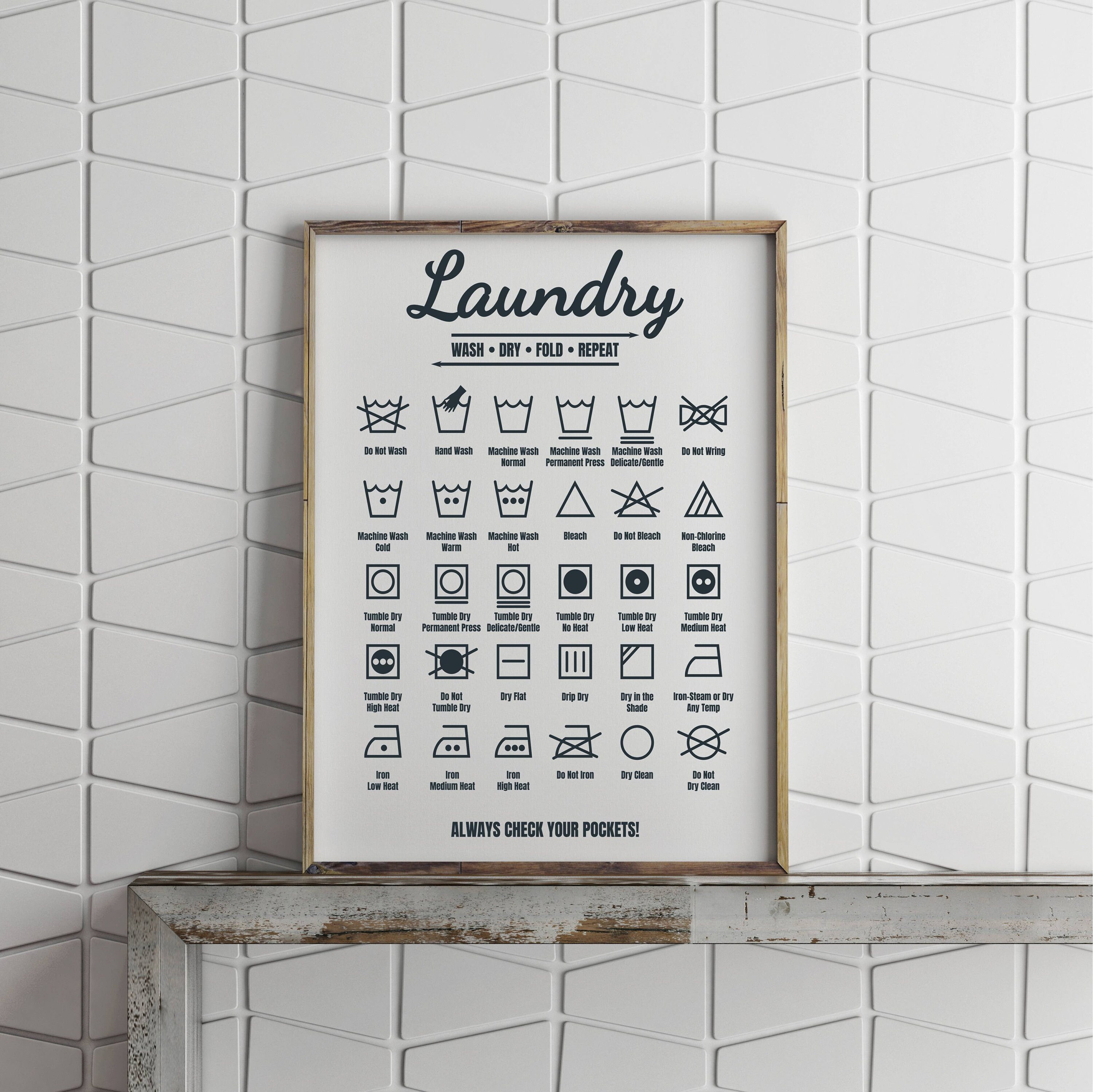 Laundry Guide Wall Art/print FREE POSTAGE Etsy UK