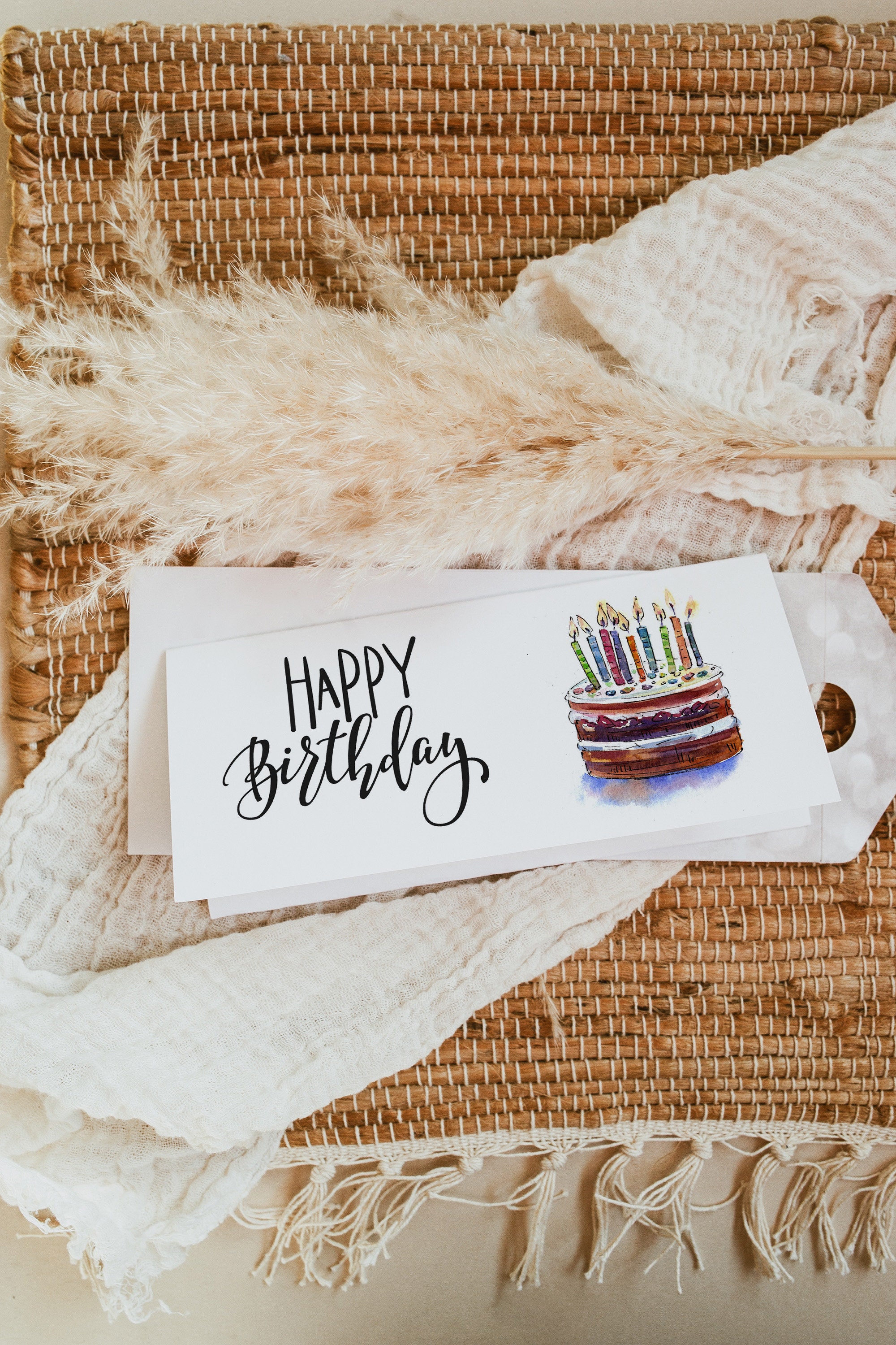 MWE103 Happy Birthday Money Wallet With Cake and Candles Etsy UK