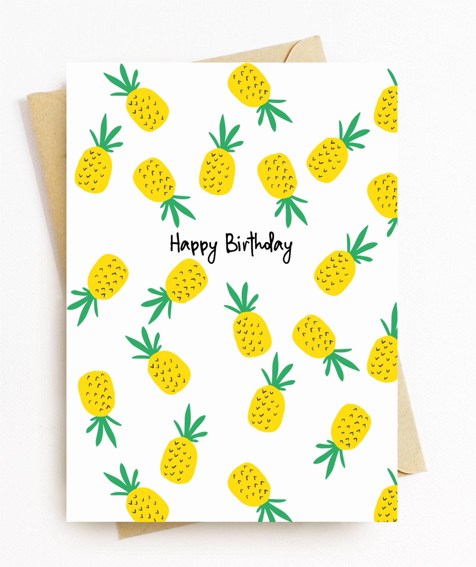 JE446 alles Gute zum Geburtstag Karte AnanasMuster Etsy.de