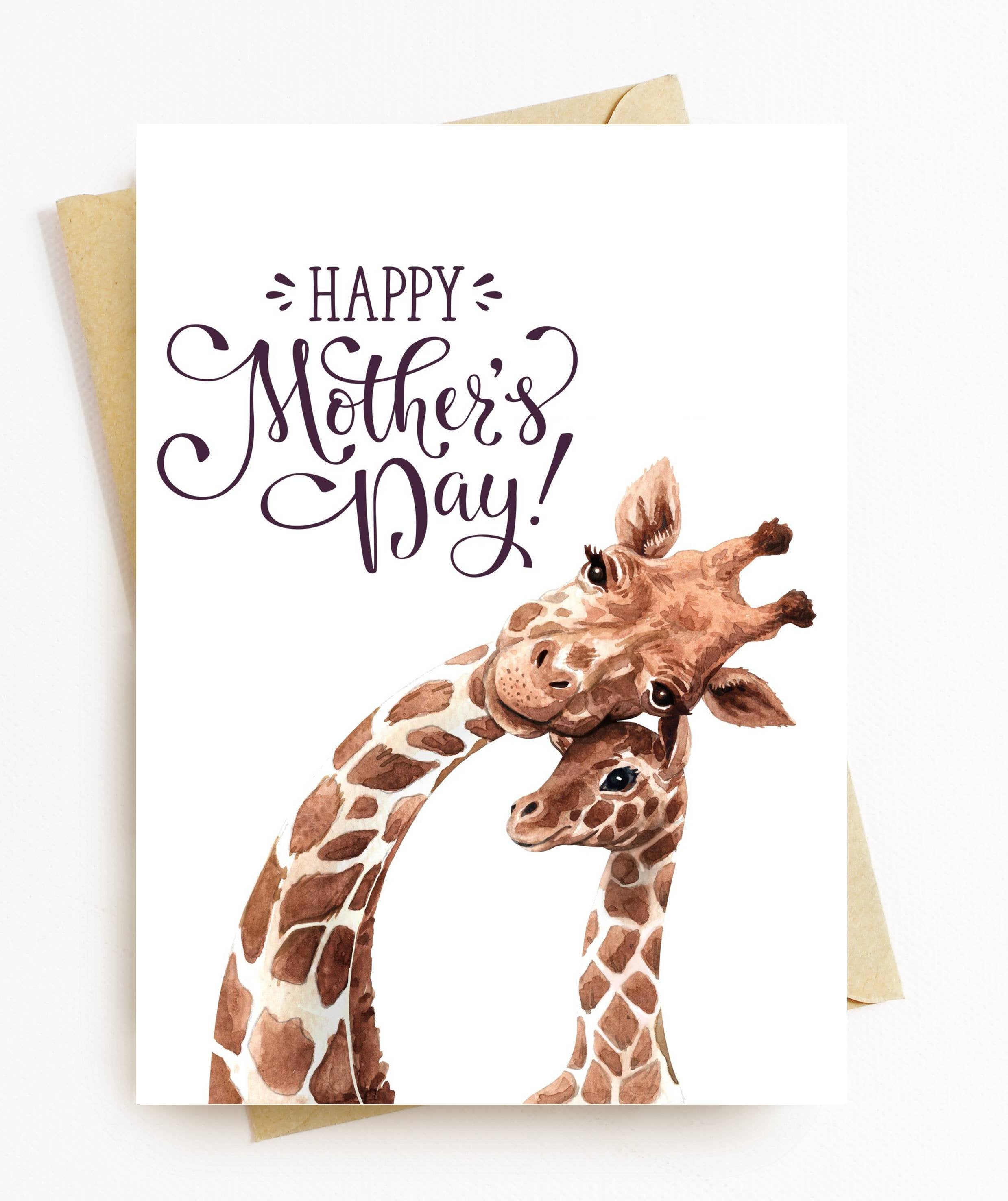 Captivating Giraffe Mother's Day Card Moment for Mobile Captivating Giraffe Mother's Day Card Moment for Mobile