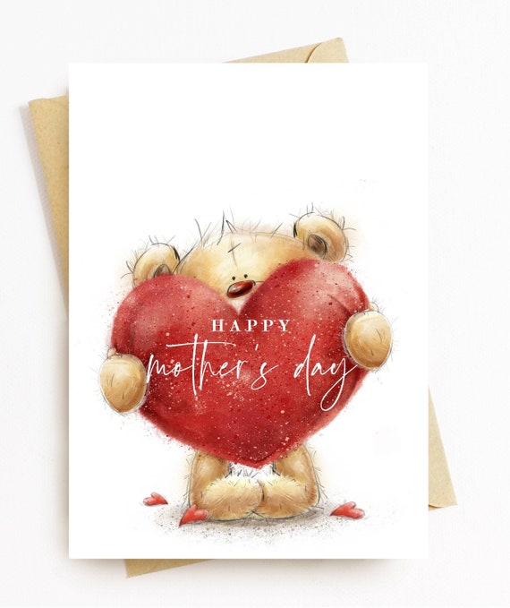 JE315 Tarjeta del Día de la Madre Osito con Corazón España