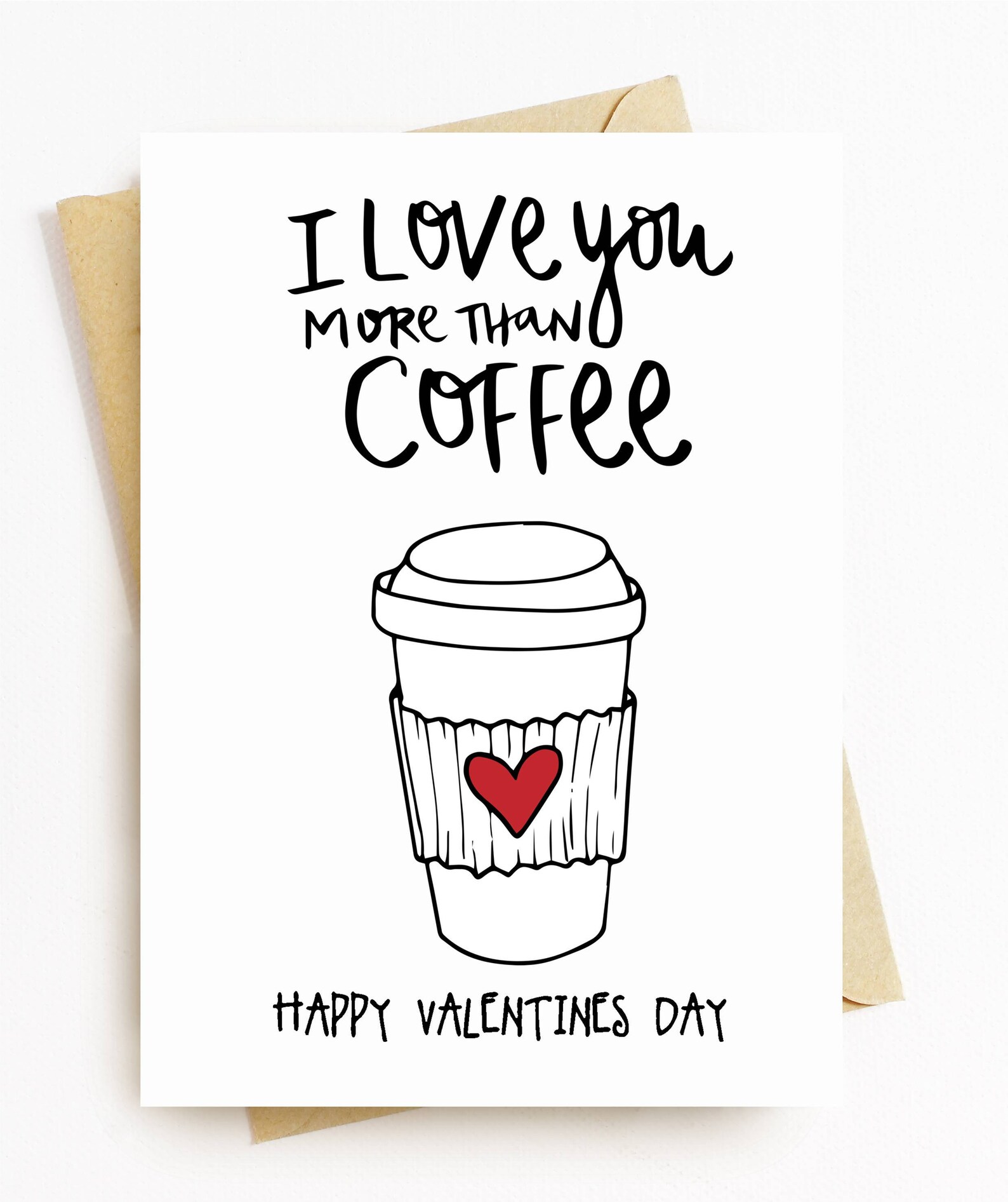 JE207 Te amo más que al café tarjeta de San Valentín Etsy
