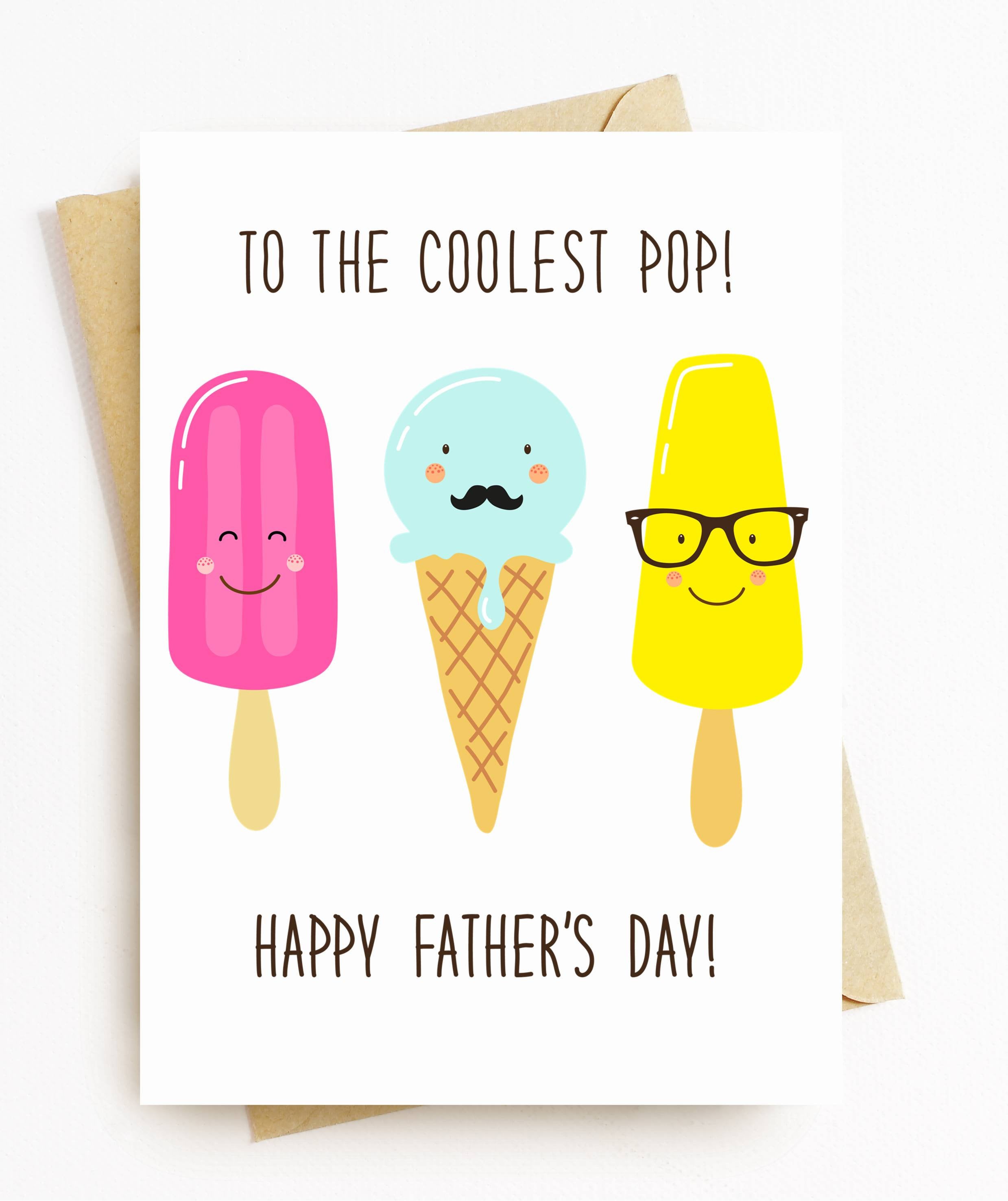 Fully Customizable Greeting Card Greeting Card for Pops Popsicle Fathers  Day or Birthday Card for Him 