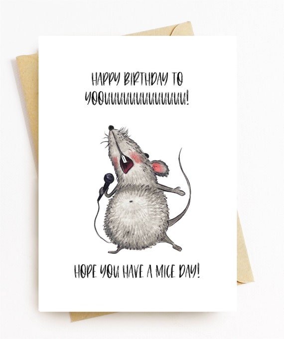 Blank Cards Rat Greeting Card Year of the Rat Funny Rat Birthday Card