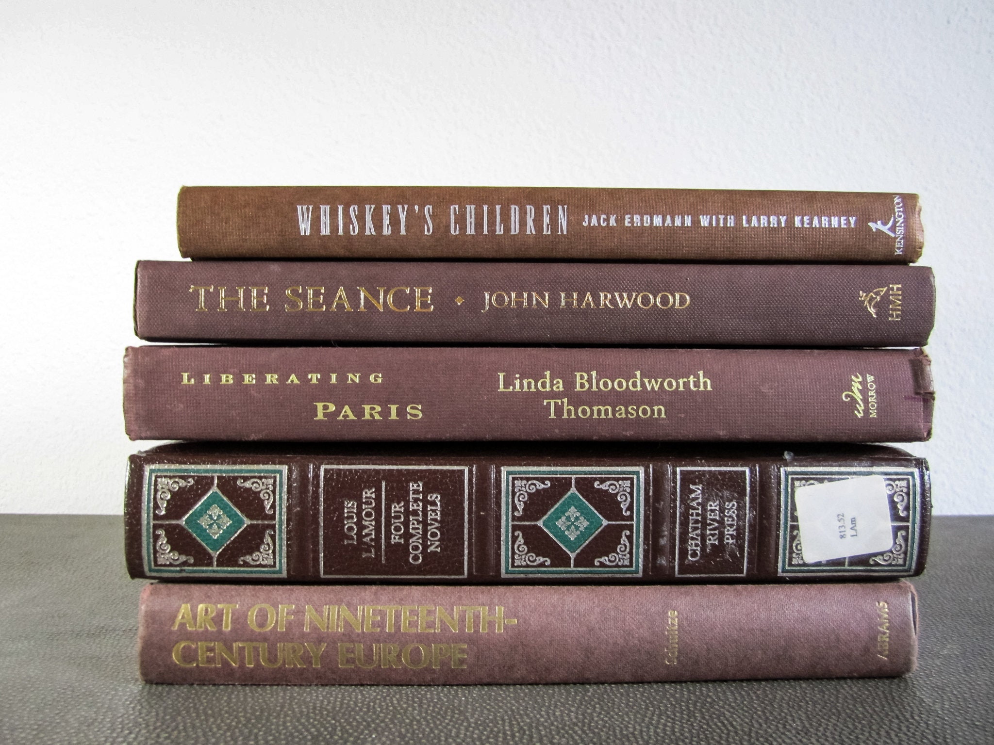 Brown Decorative Hardcover Book Collection Etsy