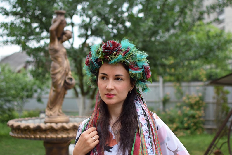USA shop discount Emerald Flower crown, photo session