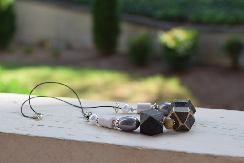Renaissance festival necklace neck jewelry theater carnival photo session Wooden gray necklace birthday gift accessory burning man