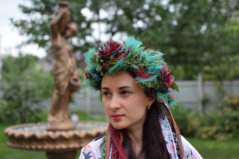 USA shop discount Emerald Flower crown, photo session