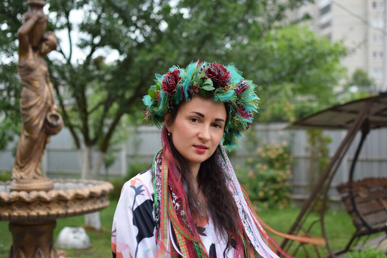 USA shop discount Emerald Flower crown, photo session