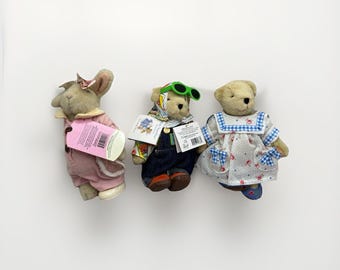 Muffy VanderBear Hit Road Bearstream Trailer Hoppy Garden Party Lotto di 3 Peluche