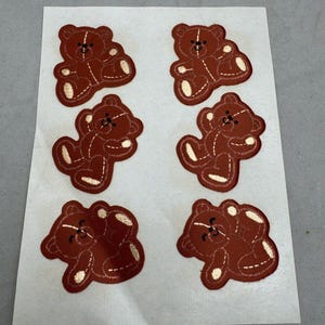 Vintage Soft Satin Sticker Sheet Brown Teddy Bear Easter Gift