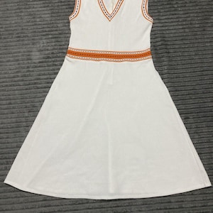 Vintage Tennis Sleeveless White Dress Sports ILGWU Union Made Estimated Size XS