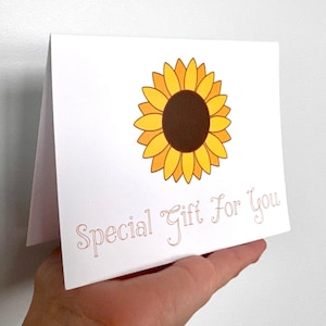 Carte Un cadeau spécial pour vous - carte de félicitations, carte de baby shower, ajout, note cadeau, carte personnalisée, carte d'anniversaire, carte de tournesol