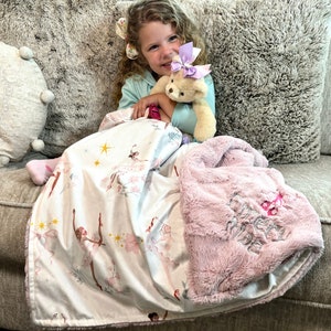 Personalized Ballerina /Dancer Blanket, Soft Plush - Perfect Gift for Little Girls, Ballerina Toddler Decor