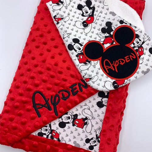 Personalized Disney Baby Blanket Mickey Mouse Etsy