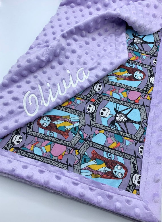 Personalized Nightmare Before Christmas Blanket Frame Style Border Embroidery Baby Shower Gift Halloween Cotton Fabric Stained Glass Etsy
