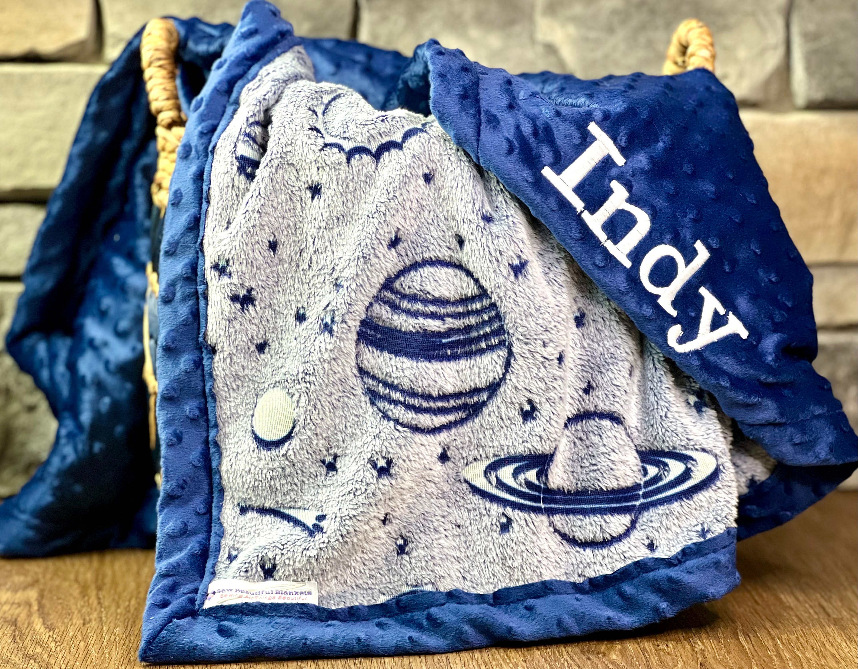 Personalized Outer Space Minky Blanket Frame Style Border - Etsy