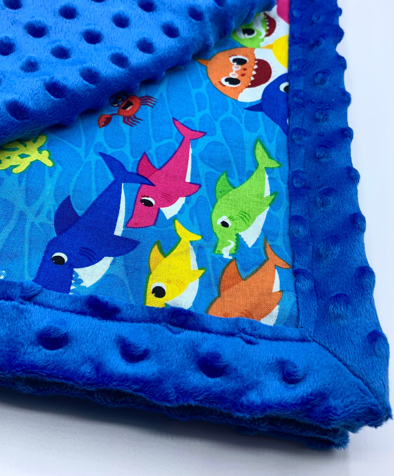 Personalized Baby Shark Blanket l Frame Style Border l Gift l Etsy