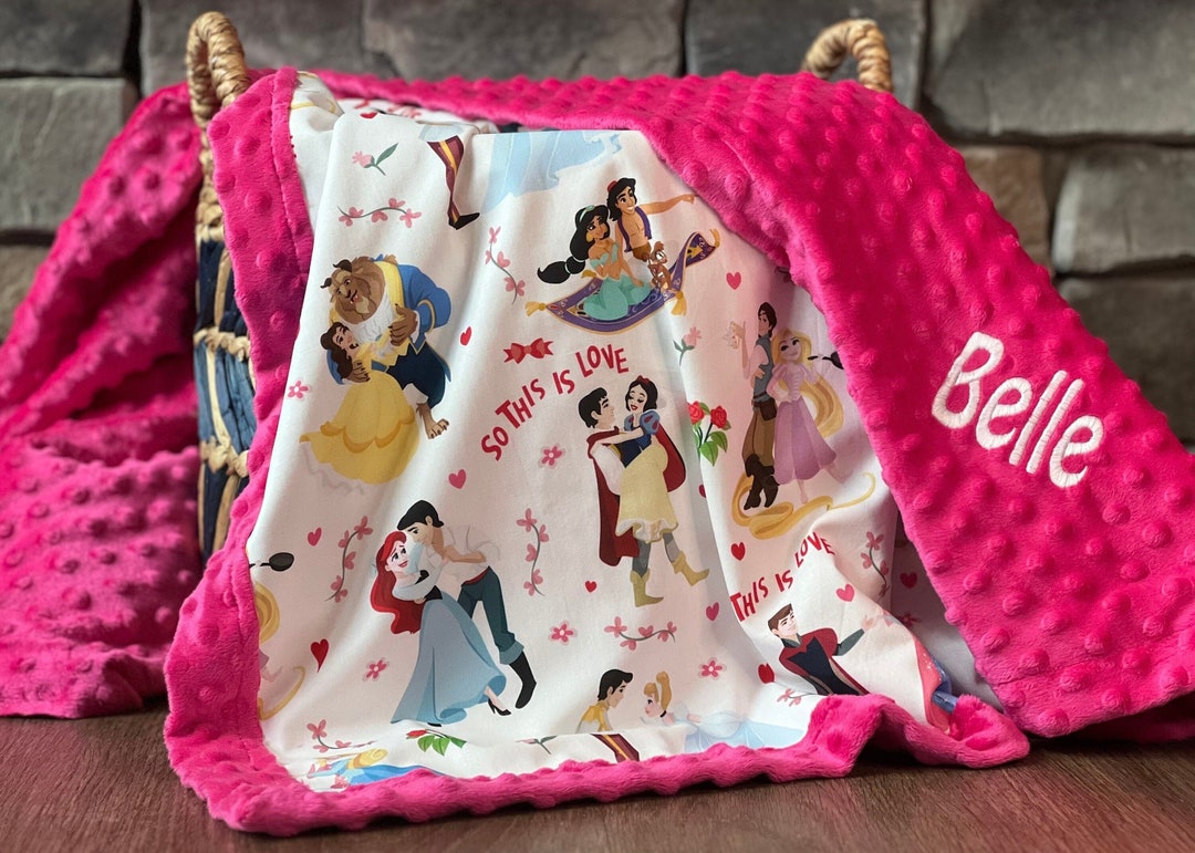 Personalized Disney Princess Blanket Frame Style Border Etsy