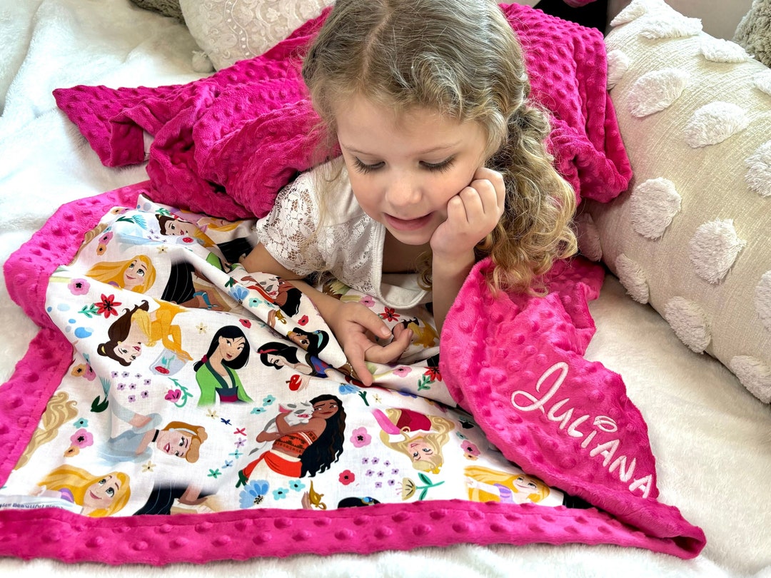 Personalized Princess Disney Blanket Once Upon a Time princess Gift Fairytale Minky Shower Gift Idea Perfect Toddler Gift Etsy