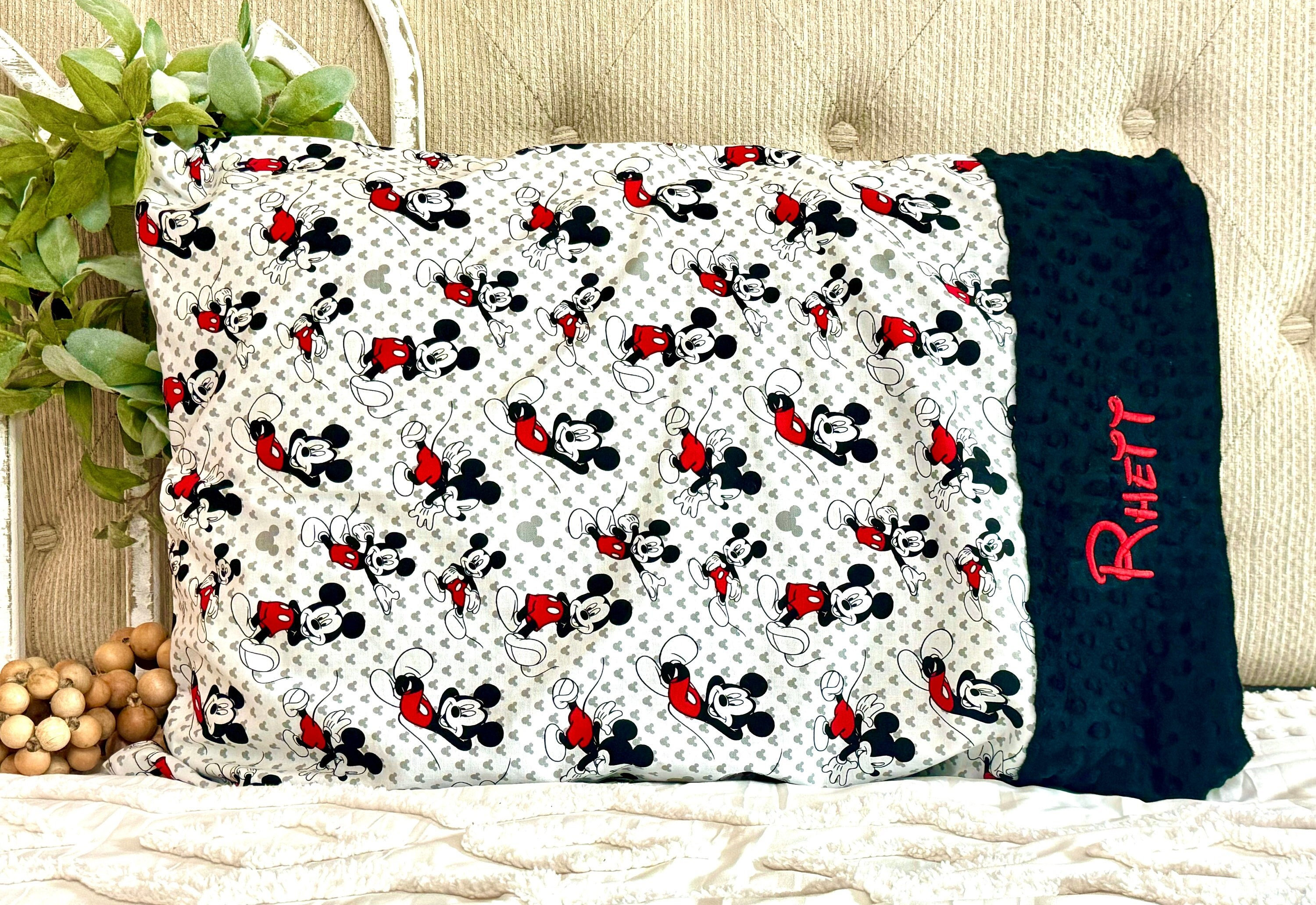 Personalized Mickey Mouse Pillow Case Bedding Embroidery Baby Gift Mickey Mouse Birthday L Pillow Cover L Pillowcases L Name Pillow Etsy