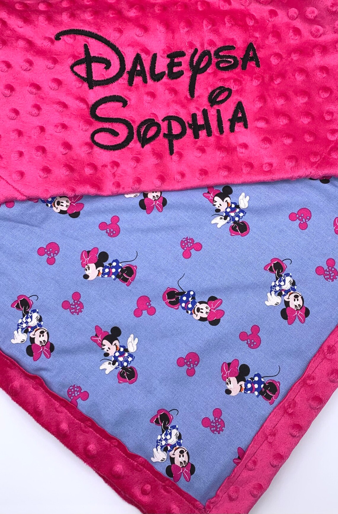 Personalized Minnie Mouse Baby Blanket l Frame Style Border l Etsy