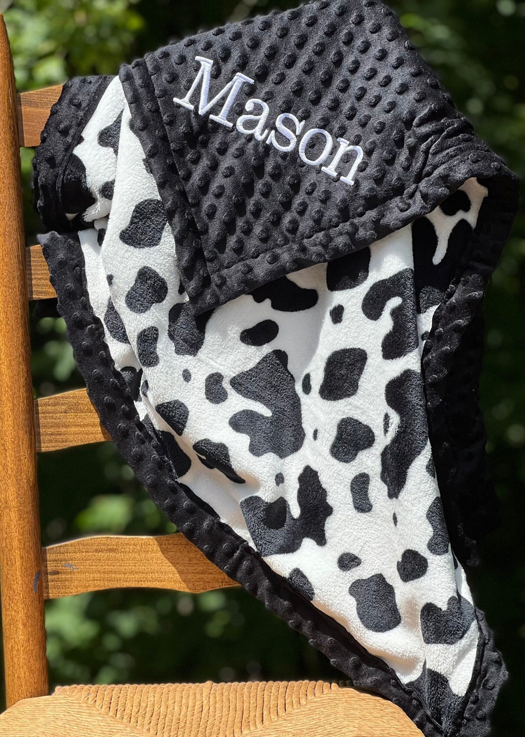 Cow print minky blanket deals