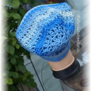 Balloon cap Light blueunique-virgin wool image 3