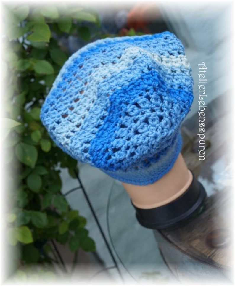 Balloon cap Light blueunique-virgin wool image 3