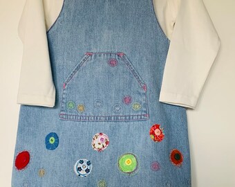 Jeans dress "Flower Magic" - UNIQUE